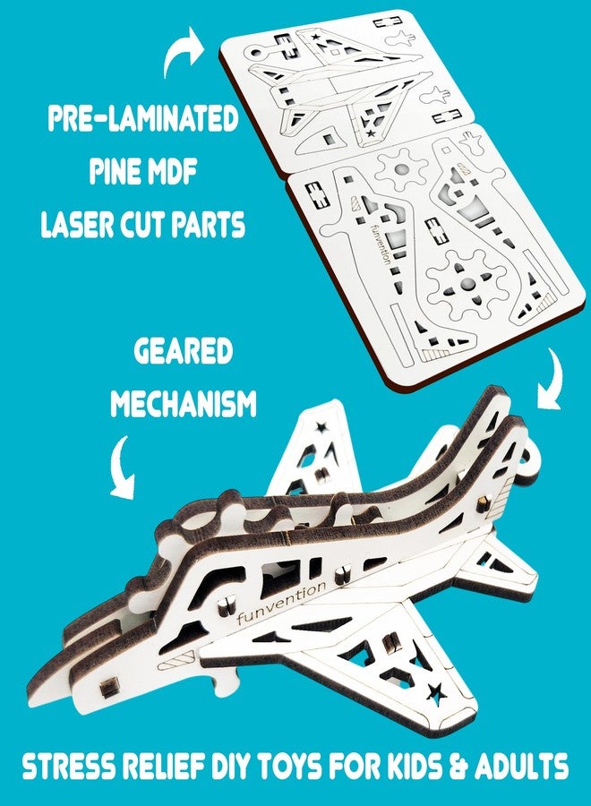 Funvention Birthday Return Gifts(Pack of 24)Fun Fidgets,Aircraft Series,DIY Mini Mechanical Models 3D Puzzle Return Favours for Kids Birthday Party 5+ Years Made in India Toys Return Gift,Silver - Image 2